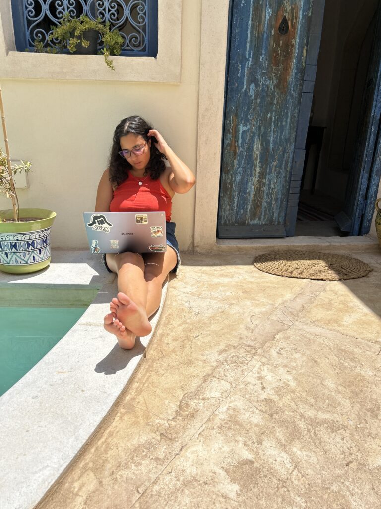 Relaxing by the pool in Djerba